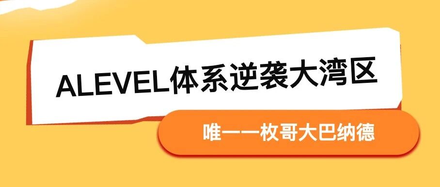 ALevel体系大湾区一枚哥大巴纳德！